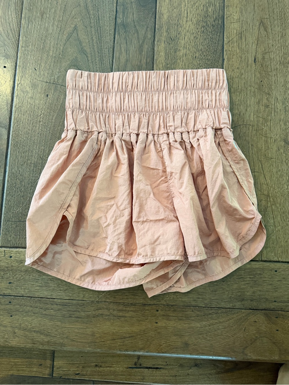 Free People Peach Ruffle Shorts